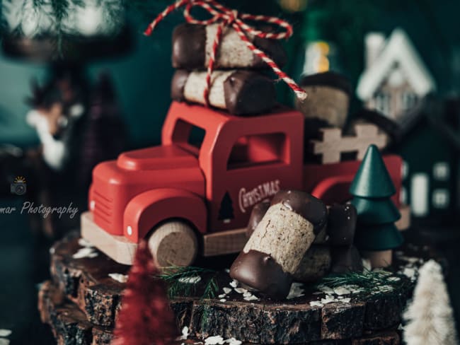 Bûchettes de Noël aux noisettes, chocolat et café