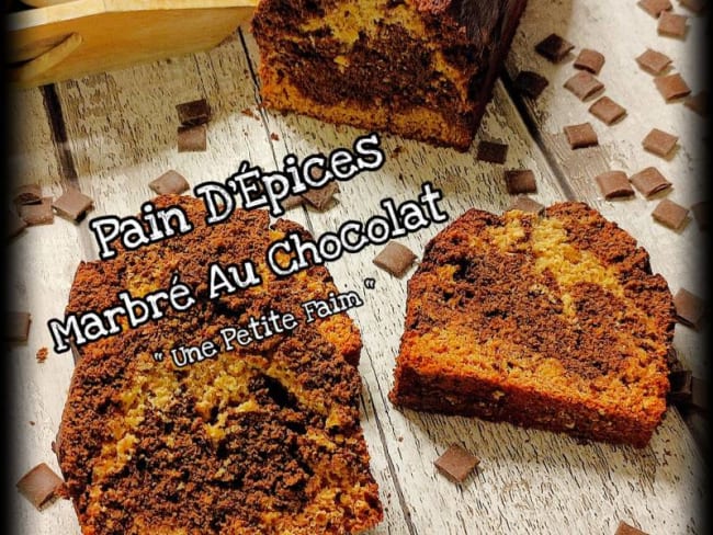 Pain d'épices marbré au chocolat