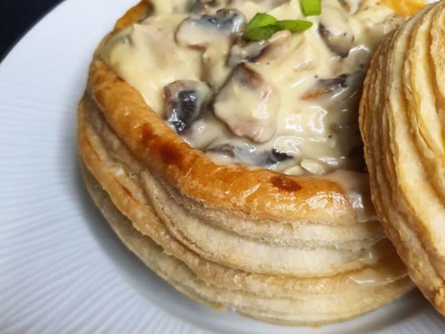 Vol au vent de poulet et champignons