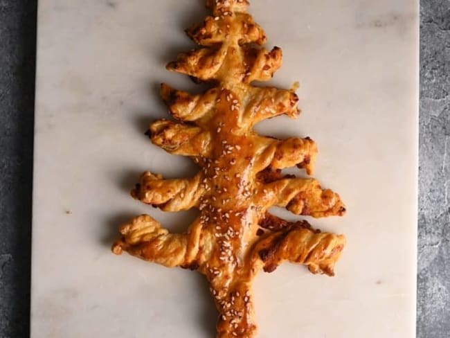 Sapin feuilleté pour l'apéritif de Noël