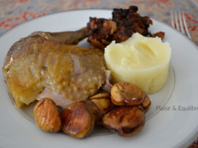 Pintade aux saveurs de Noël de châtaignes et pain d’épices