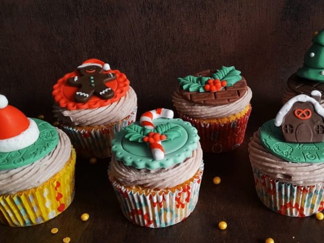 Cupcakes de Noël à la crème de marrons