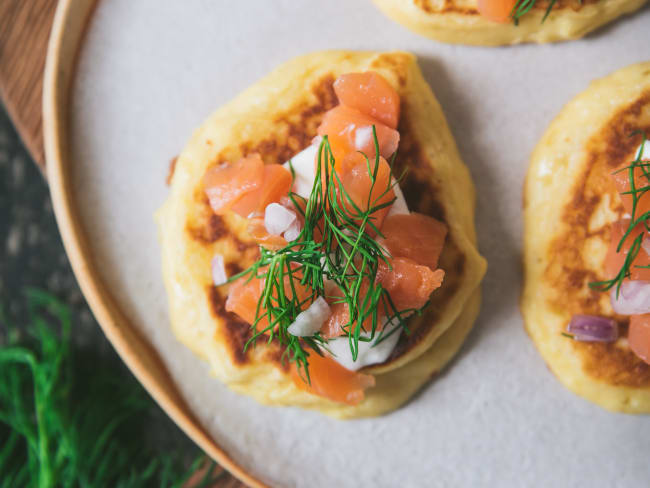 Blinis de pomme de terre pour l'apéro