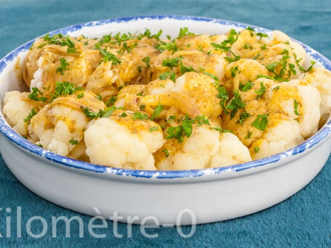 Lotte au chou fleur, sauce au curry et au lait de coco : un plat de fête !