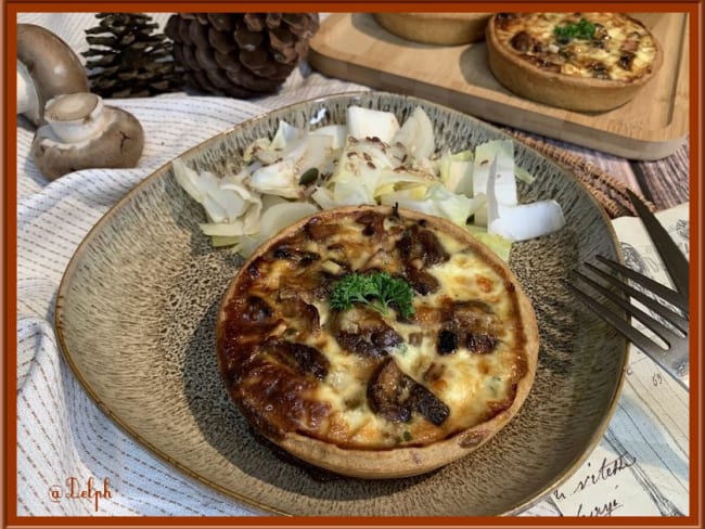 Quiches aux champignons et châtaignes - recette d'automne