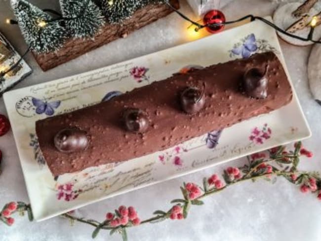 Bûche facile roulée au chocolat Suchard