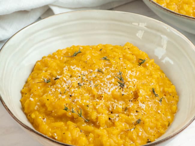 Risotto au butternut, safran et parmesan