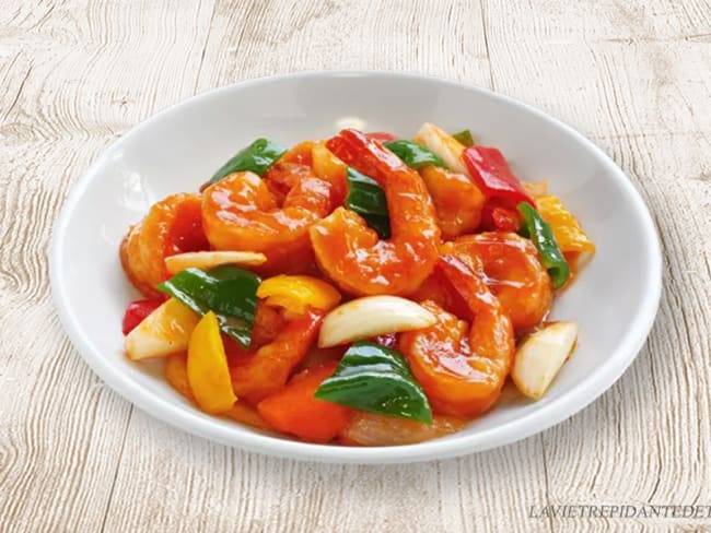 Authentiques crevettes sauce aigre douce - 糖醋虾