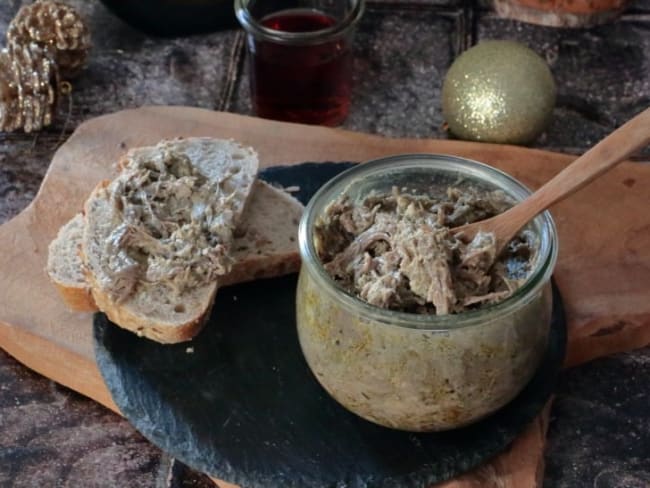 Rillettes de confit de canard au foie gras en tartinade