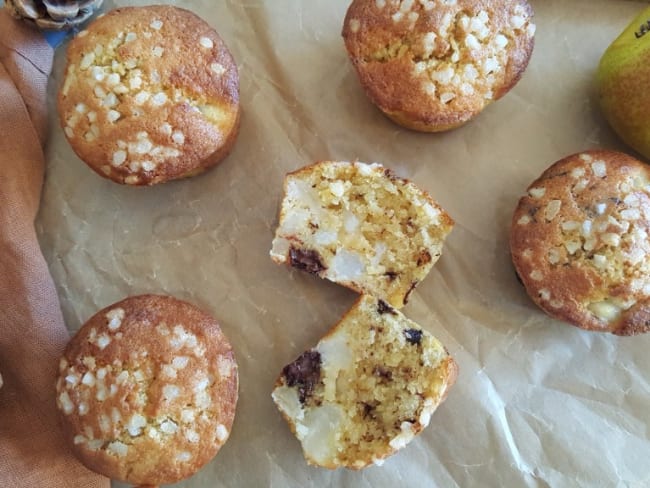 Petits gâteaux madeleine aux poires