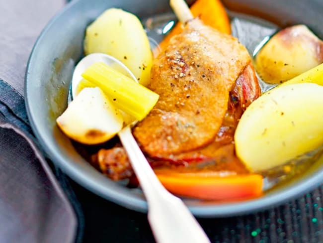 Pot au feu revisité au confit de canard