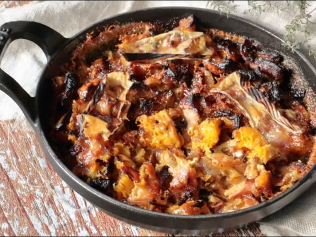 Gratin de butternut au camembert et bacon