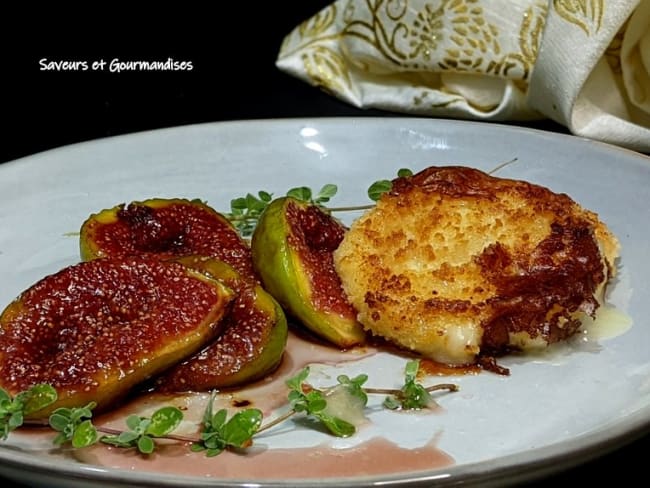 Figues miellées aux crottins de chèvre panés : une entrée sucrée salée