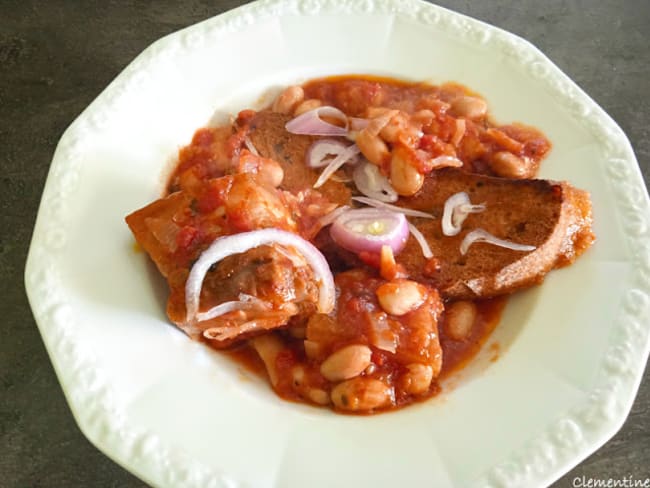 Soupe aux haricots Borlotti aux travers de porc