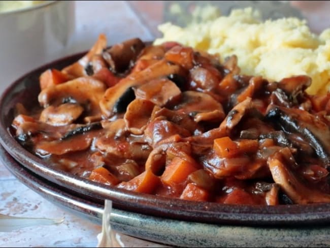 Bourguignon veggie de champignons