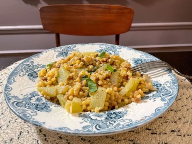 Fregola à la christophine - une recette de pâtes qui sort de l'ordinaire