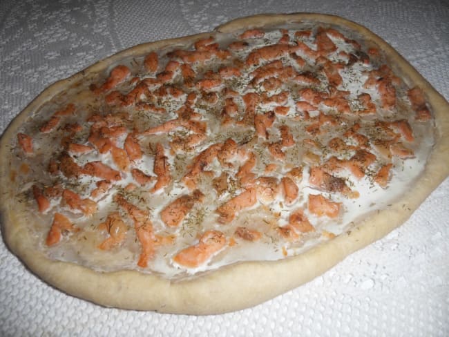 Pizza saumon fumé et estragon