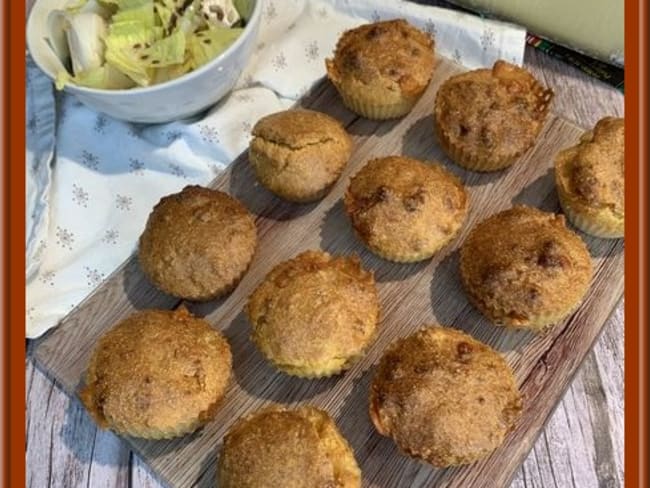 Muffins à la polenta, au comté et aux oignons