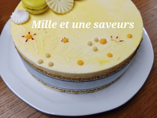 Entremet mangue et son insert au fruit de la passion