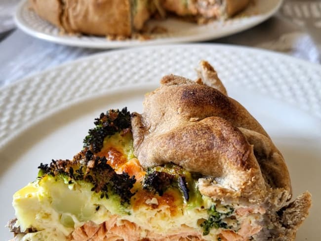 Quiche brocoli saumon avec pâte au sarrasin