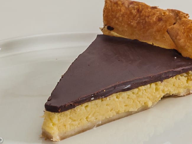 Tarte alsacienne au chocolat et poires