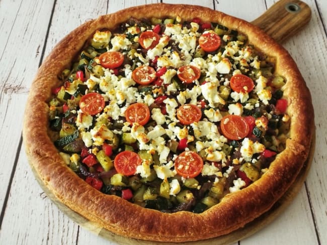 Tarte salée aux légumes de saison et à la feta