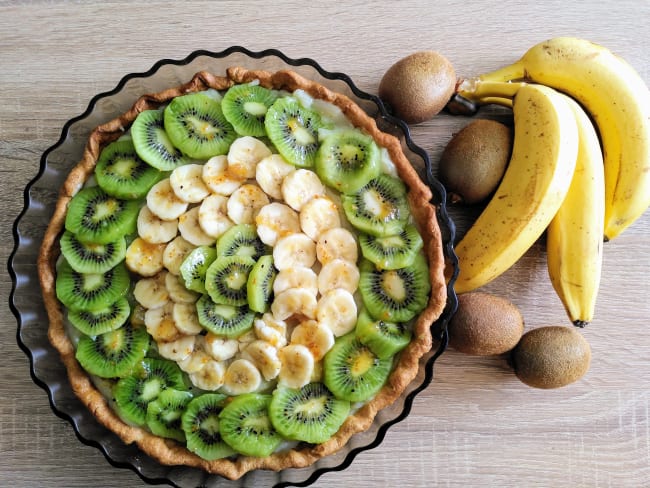 Tarte kiwi-banane vegan