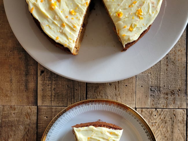 Carrot cake super fondant et son glaçage à l'orange