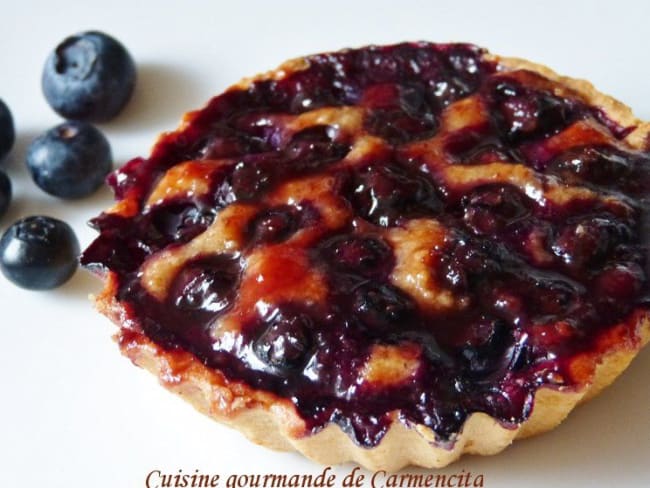 Tartelettes sablées aux myrtilles et crème d'amande à la ricotta