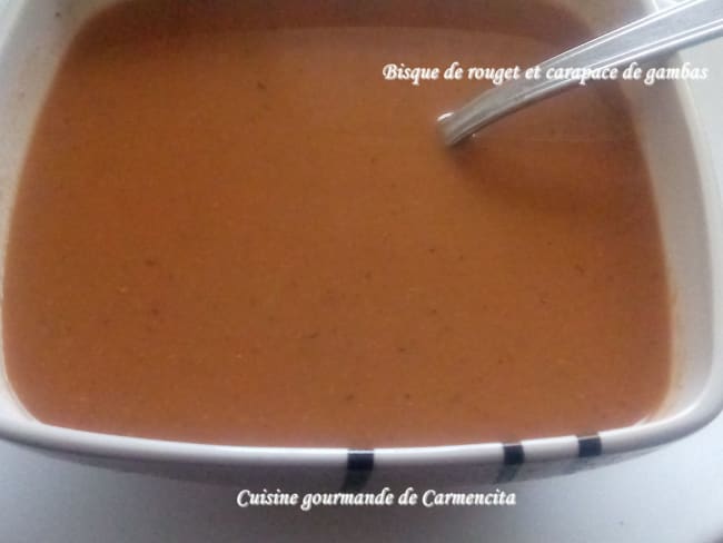 Bisque de rouget et carapace  de gambas