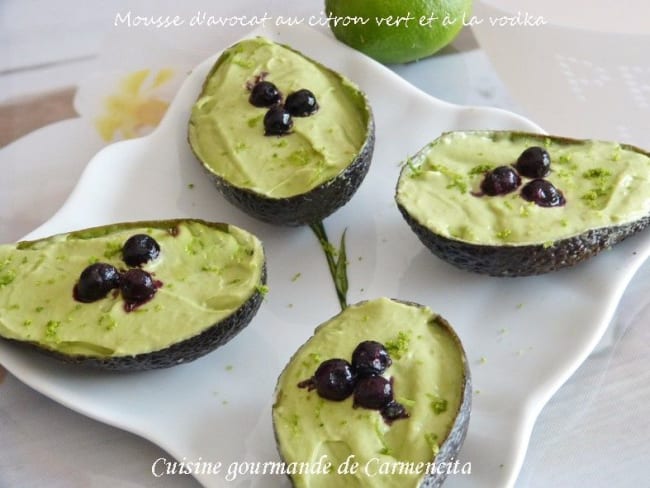 Mousse d'avocat au citron vert et vodka