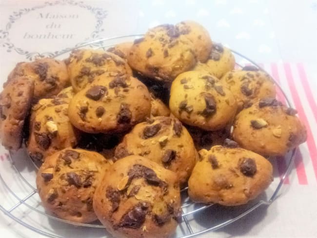 Cookies bananes et chocolat noir aux amandes