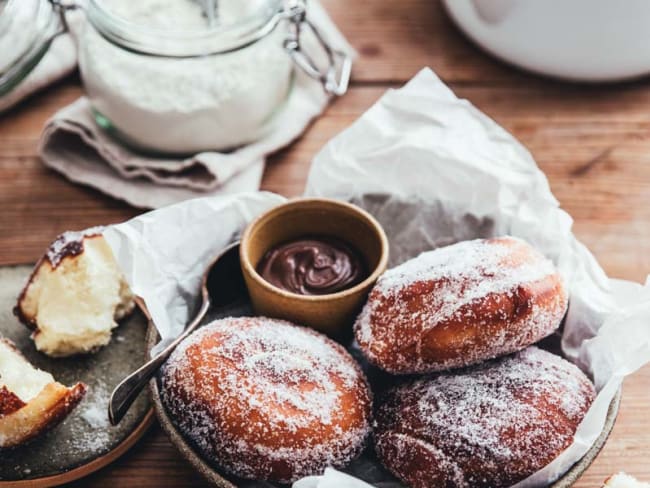 Beignets pour mardi gras à base de pâte à brioche