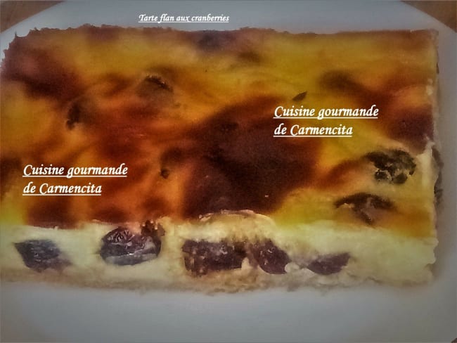 Tarte flan à la compotée de cranberries