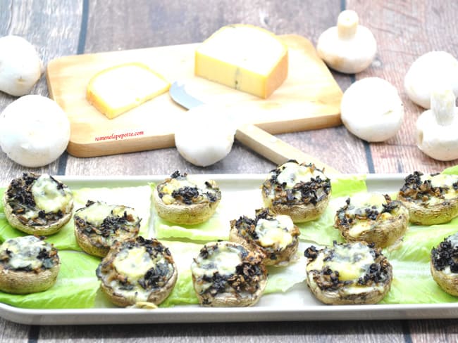 Champignons farcis au fromage Morbier