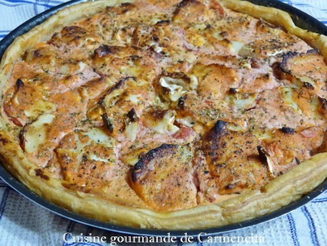 Tarte feuilletée aux tomates et fromage de chèvre