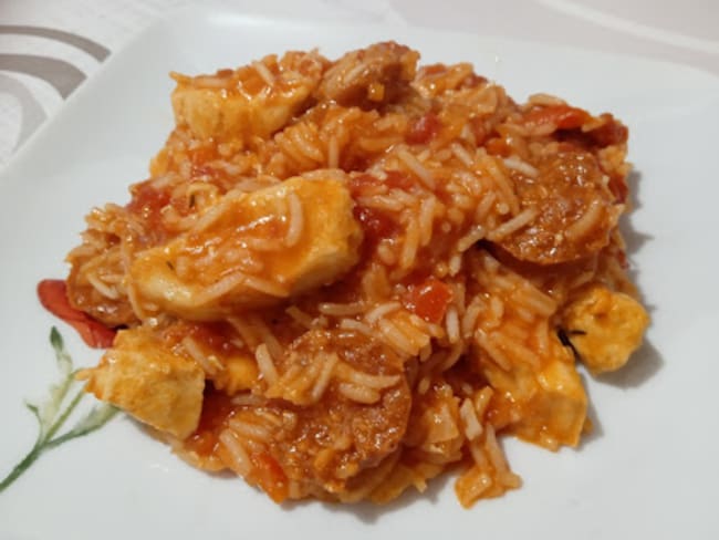 Le jambalaya poulet chorizo