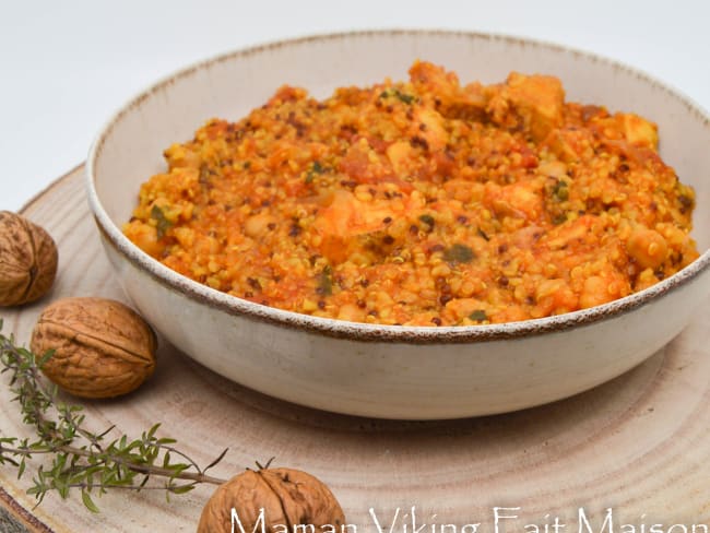 Poulet au curry quinoa et tomates