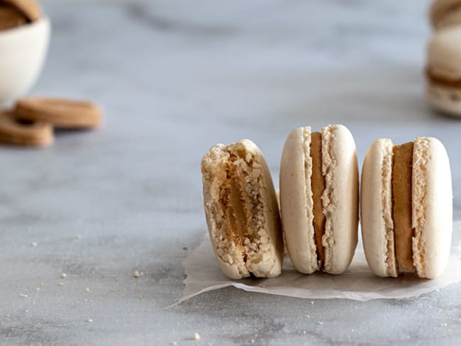 Macarons garni à la ganache au chocolat dulcey