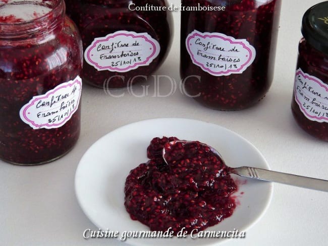 Confiture de framboises maison