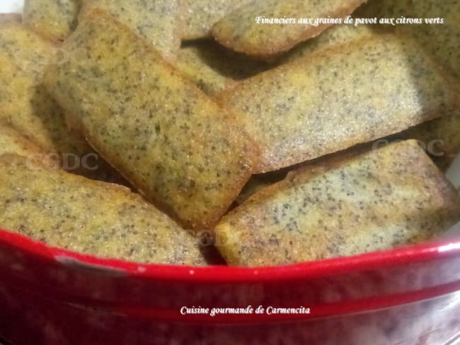 Financiers aux graines de pavot et citrons verts pour le tea time