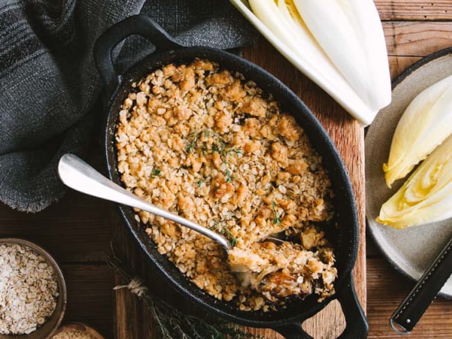 Crumble d'endives aux oignons caramélisés