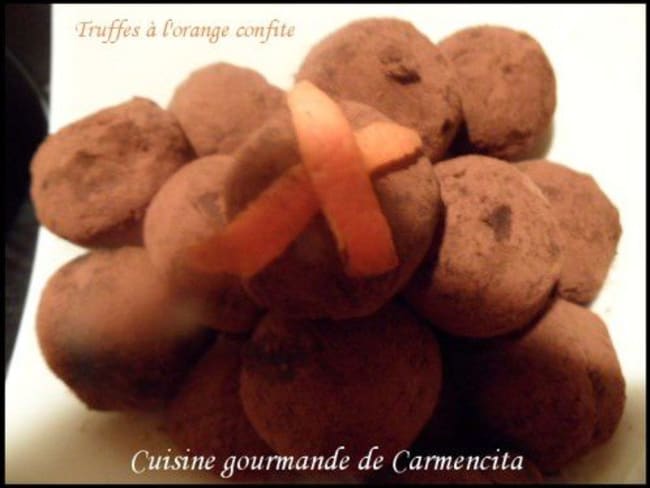 Truffes au chocolat à l'orange confite et cointreau