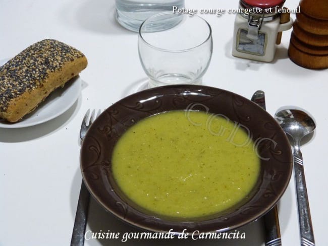 Potage de courge courgette et fenouil