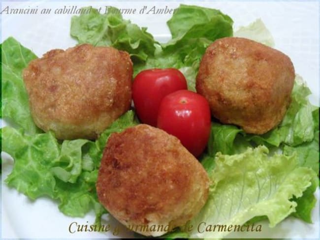 Arancini de cabillaud et Fourme d'Ambert en friture