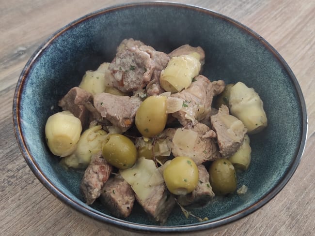 Porc aux olives et artichauts