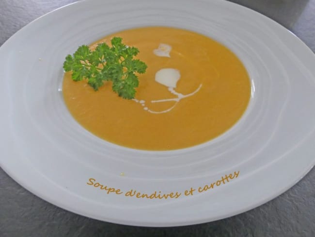 Soupe orange d'endives et carottes