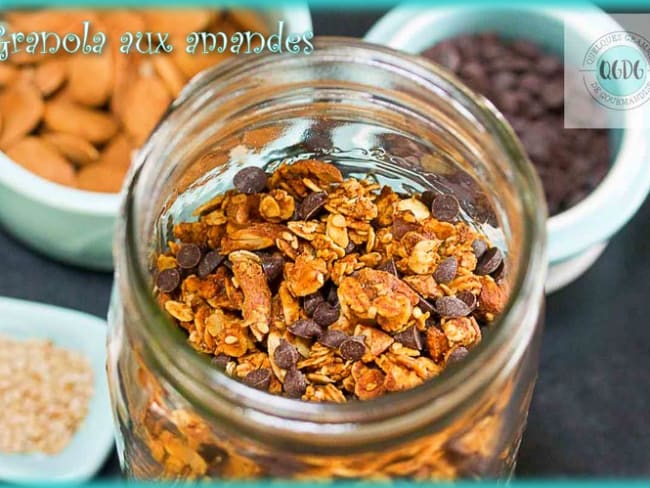 Granola aux amandes et pépites de chocolat noir