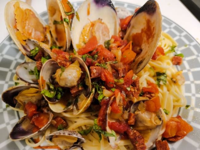 Linguine aux palourdes et chorizo