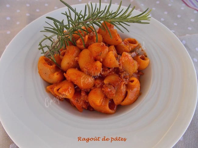 Ragoût de pâtes courtes et trouées